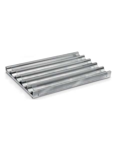 Bandeja de aluminio perforada - Con travesaño - 8 canales - 60 x 80 x 2 h cm