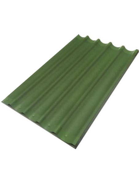 Teglia in alluminio forato - Con traversino - Teflonata - 5 canali - Dimensioni cm 60 x 40 x 2 h
