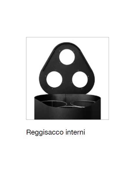 Papelera para recogida selectiva - Contenedor de 3 agujeros 25 litros - Cm 48 x 48 x 71 h
