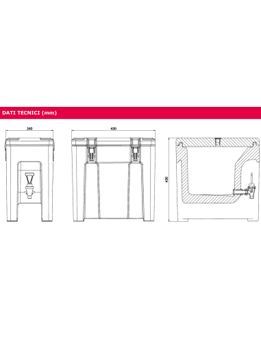 Isothermal container - For drinks - Capacity 10...