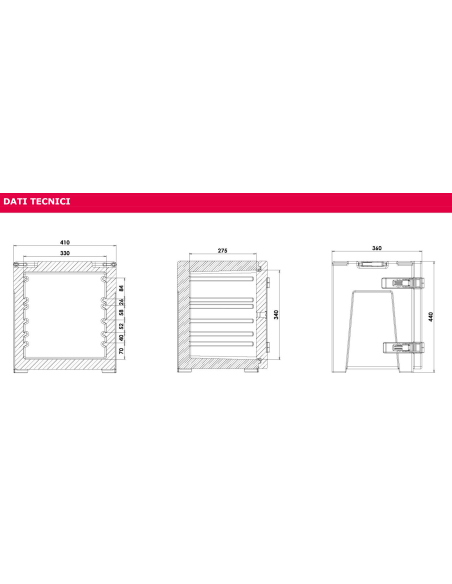 Contenedor isotérmico - Para alimentos - Capacidad 30,5 lt - Uso desde 30° C hasta +100 °C - cm 41 x 36 x 44 h
