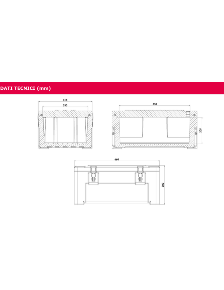 Contenedor isotérmico - Para alimentos - Capacidad 39 litros - Uso de -30° C a +100 °C - cm 41,5 x 66 x 30 h