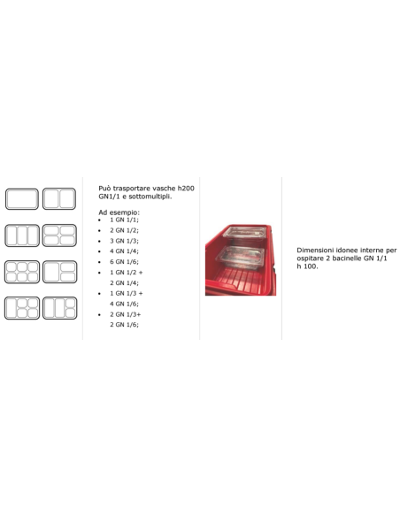 Contenitore isotermico - Per alimenti - Capacità 39 litri - Utilizzo da -30° C a +100 °C - cm 41.5 x 66 x 30 h
