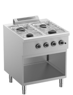 Cucina gas - 4 fuochi - Griglie in ghisa - Potenza totale...