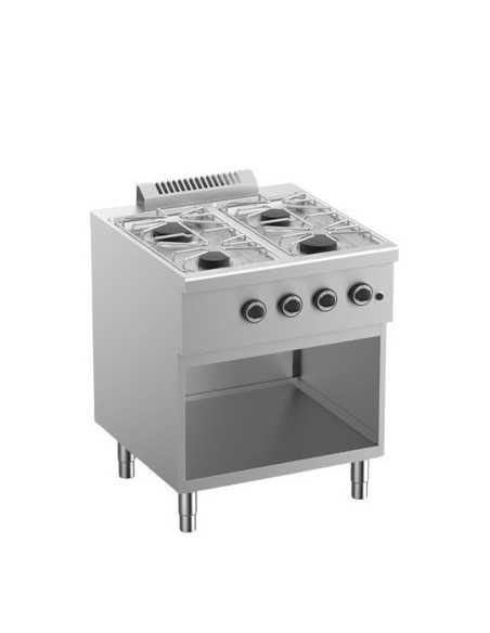 Cucina gas - 4 fuochi - Griglie in ghisa - Potenza totale kW 19 - cm 70 x 71.8 x 85h