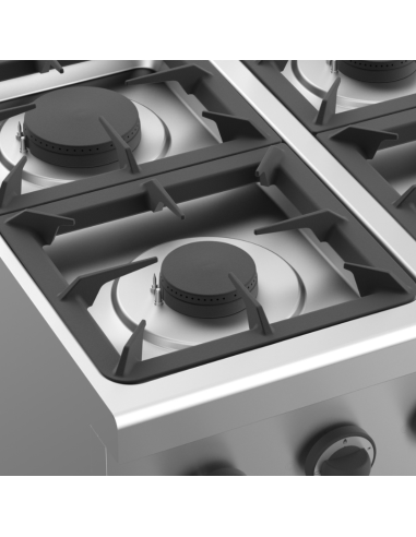 Cucina con forno a gas - 4 fuochi - Griglie in...