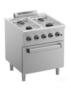 Cucina a gas con forno elettrico - 4 fuochi - Griglie in...
