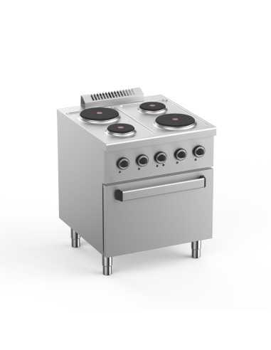 Cucina con forno elettrico - 4 piastre in ghisa...