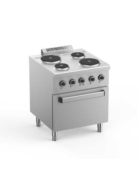 Cucina con forno elettrico - 4 piastre in ghisa - Potenza totale kW 13.5 - cm 70 x 71.8 x 85h