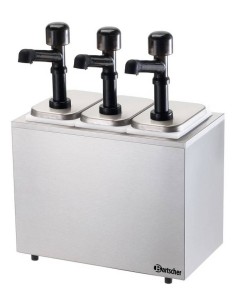 Dispenser per salse - Con pompa - Triplo - Capacità lt...