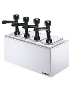 Sauce dispenser - With pump - Quadruple - Capacity l 3.3...