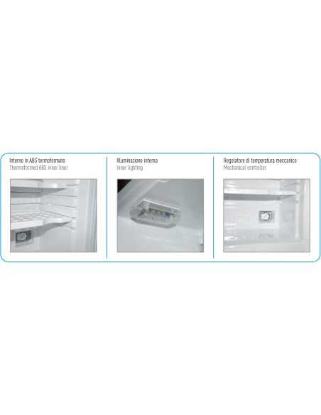 Absorption minibar - Curved door - Capacity 30 liters - Absorption W 60 - Cm 41.9 x 42.3 x 51.2 h