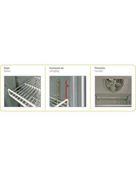 Armadio congelatore - Porta a vetro - Motoventola - Temp.-22 °C / -18 °C - Capacità 360 Lt. - cm 67 x 70 x 198  h