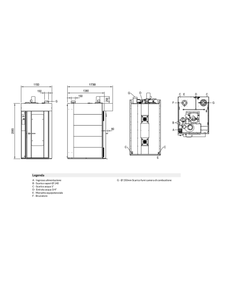 Forno a carrello rotante - A gas - Touch screen - N.15x cm 40x60/40x80/66x46/50X70/60X65 - cm 115 x 139 x 232h