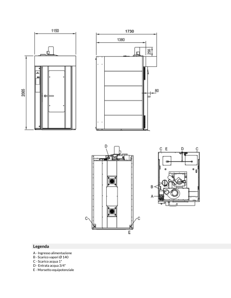 Horno de rejilla rotativo - Eléctrico - Pantalla táctil - N.15x cm 40x60/40x80/66x46 - cm 115 x 139 x 232h