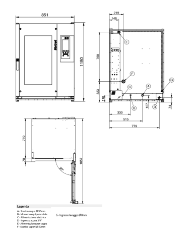 Forno a convenzione e vapore - Elettrico -...