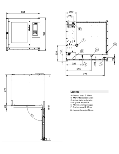Forno a convenzione e vapore - Elettrico -...