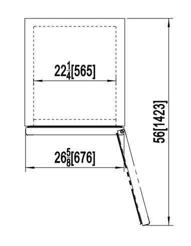 Armario congelador con puerta de cristal 610 litros - cm 68,5 x 80 x 212 h