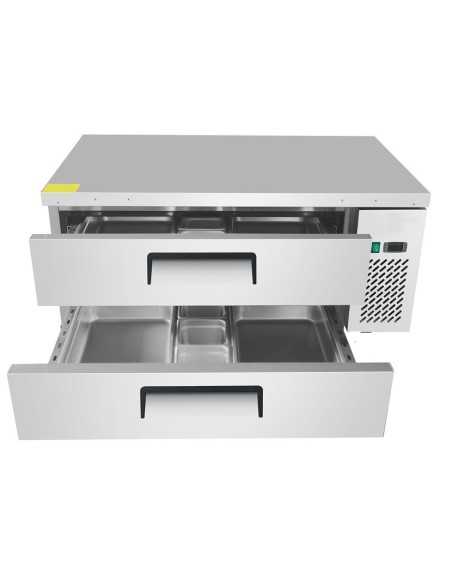 Refrigerated table - Temperature -2°/+8°C - Ventilated - Capacity lt 215 -2 drawers Gastronorm GN 1/1 - cm 123 x 81.5 x 53 h