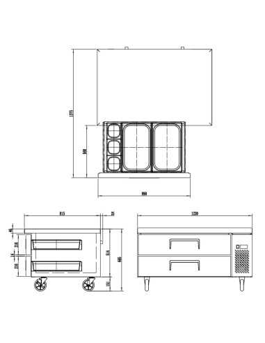 Refrigerated table - Temperature -2°/+8°C -...
