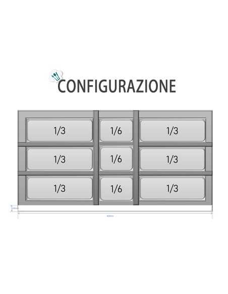 Banco pizza con 2 porte - cm 90 x 70 x 95 h