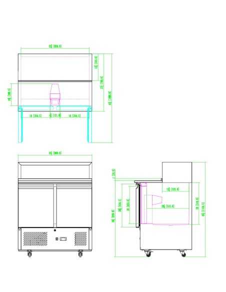 Pizza counter 2 door - Ingredient holder - cm 90 x 70 x 115.7 h
