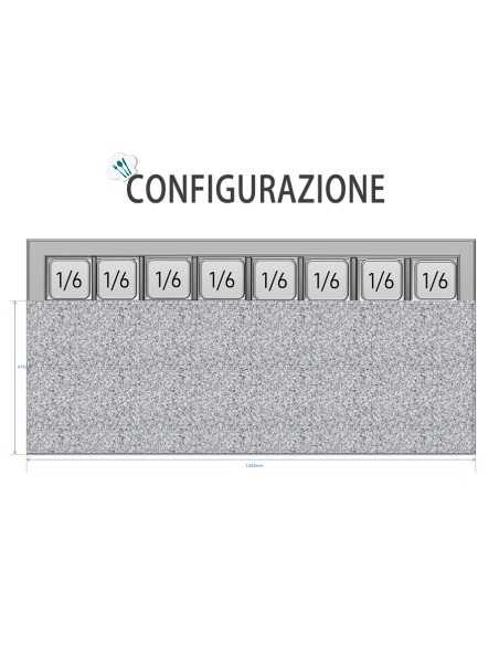 Mostrador para pizzas de 3 puertas - Porta ingredientes - cm 135,6 x 70 x 115,7 h