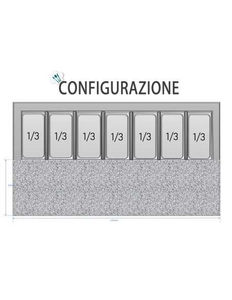 Mostrador para pizza de 3 puertas - Vitrina - cm 138 x 70 x 116,8 h