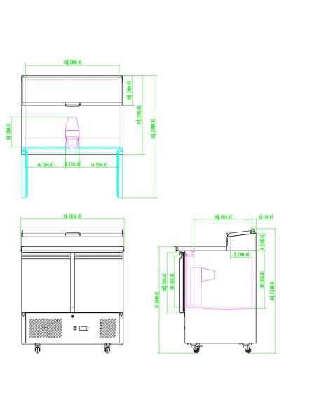 Pizza counter 2 door - Ingredient holder - cm 90 x 70 x 110.5 h