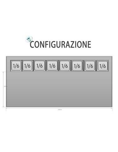 Pizza counter 3 door - Display cabinet - cm 138 x 70 x 110.5 h