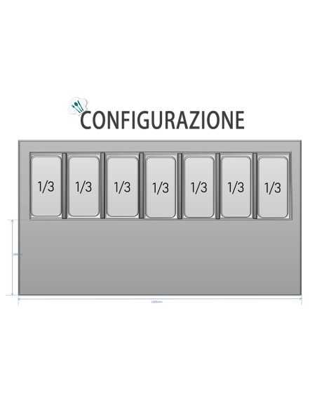 Banco pizza 3 porte - Porta ingredienti - cm 138 x 70 x 110.5 h