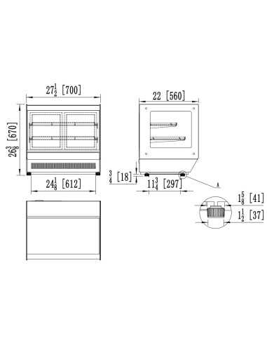 Vetrina refrigerata -  Capacità Lt. 120  -...