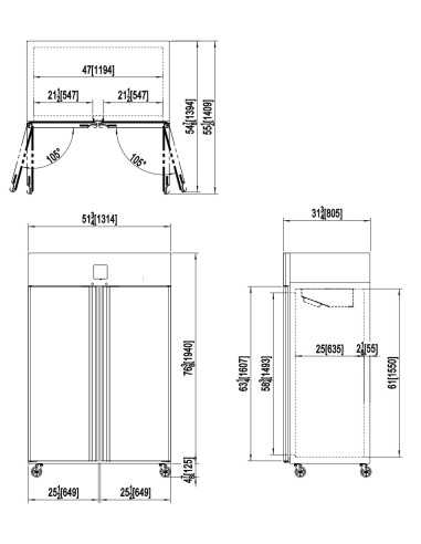 Armadio refrigerato - Capacità Lt. 1300 - Temp....