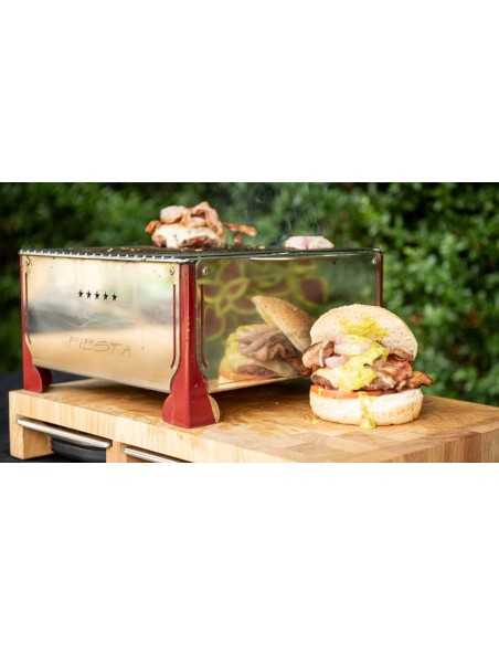 Barbecue da tavolo a carbonella - Design elegante -  Dimensioni cm 16 x 15 x 16 h