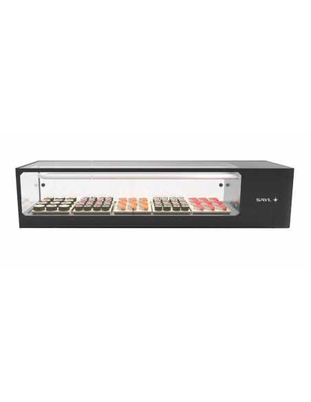 Espositore refrigerato - Temperatura  +0°/ +4°C - Vetro temperato dritto - Cm  132 x 38 x 30 h