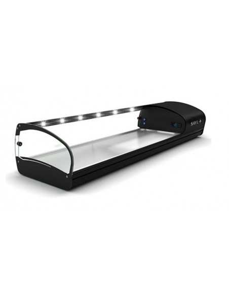 Vitrina refrigerada - Temperatura +2°/ +6°C - Vidrio templado curvado - Cm 178,8 x 39,5 x 27 h