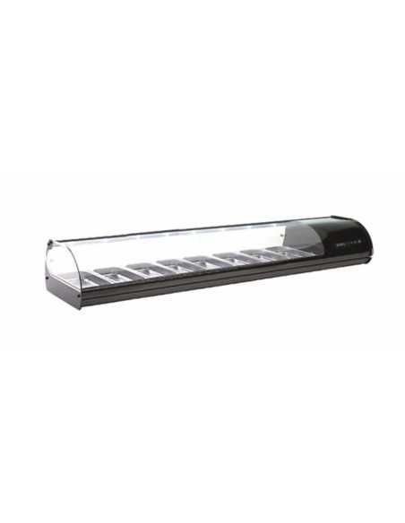 Refrigerated display case - Temperature +2°/+6°C - Containers n°8 x GN 1/3 x 40 h - Cm 178.8 x 39.5 x 24.5 h