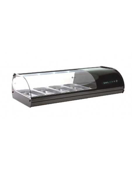 Vitrina refrigerada para sushi - Temperatura +2°/ +6°C - N° 4 contenedores GN 1/3 - Cm 108,5 x 39,5 x 24,5 h