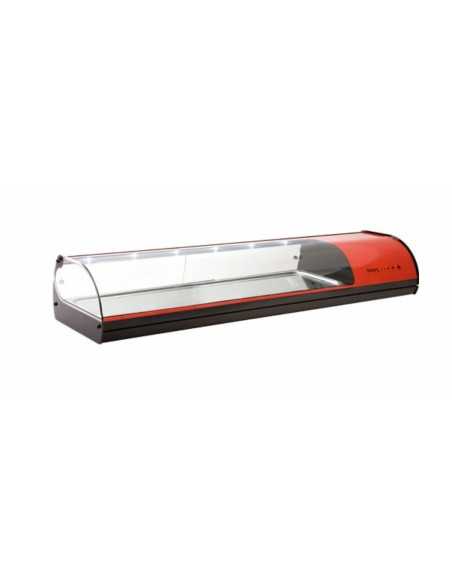 Vitrina refrigerada para sushi - Temperatura +2°/ +6°C - Para platos - Estático - Cm 143.8 x 39.5 x 24.5 h