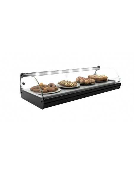 Hot showcase display - Temperature +30°/+70°C - Led lighting - Cm 119 x 39.5 x 24.5 h