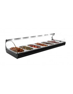 Bain marie showcase - Temperature +30°/+80°C - Containers...