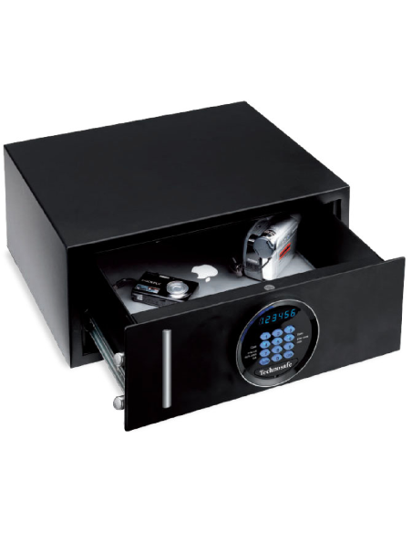 Caja fuerte - Para hoteles - Electrónica - Motorizada - Pantalla LED - Apertura del cajón - cm 47 x 37 x 20 h