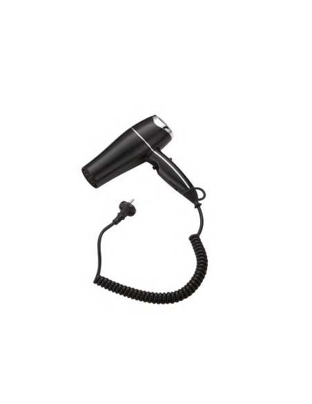 Hair dryer for hotels - For drawers - Black ABS body - Dimensions 8 x 20.5 x 25 h cm