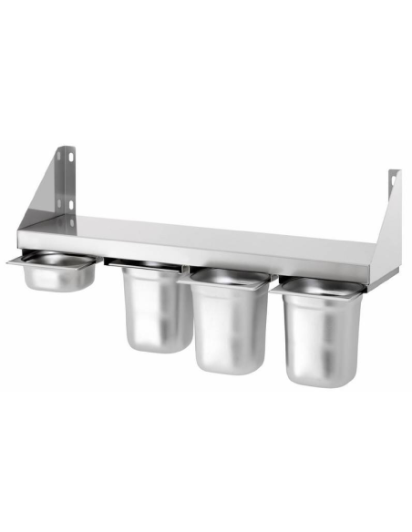 Mensola porta bacinelle 4 x GN 1/6 - Capacità 40 kg - Dimensioni cm 80 x 20 x 15 h