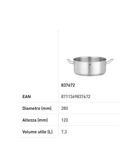 Meat pan - With encapsulated sandwich bottom - Without lid - Various sizes