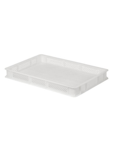 Plastic container with 5x5mm perforated bottom and walls - Dimensions 60 x 40 x 7 h cm