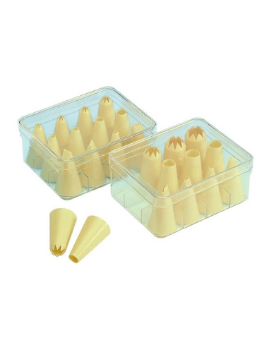 Set of 12 small nozzles for decorating in PP