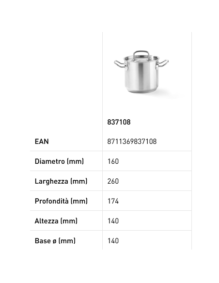 Tall Stew Pot - With Lid - With Encapsulated Sandwich Bottom - Various Sizes