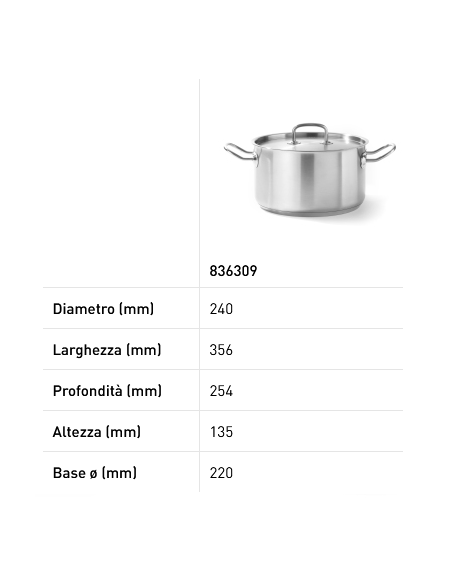 Tegame per carne - Con coperchio - Con fondo incapsulato a sandwich - Varie dimensioni