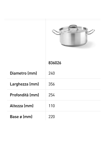 Tegame per carne - Con coperchio - Con fondo incapsulato a sandwich - Varie dimensioni